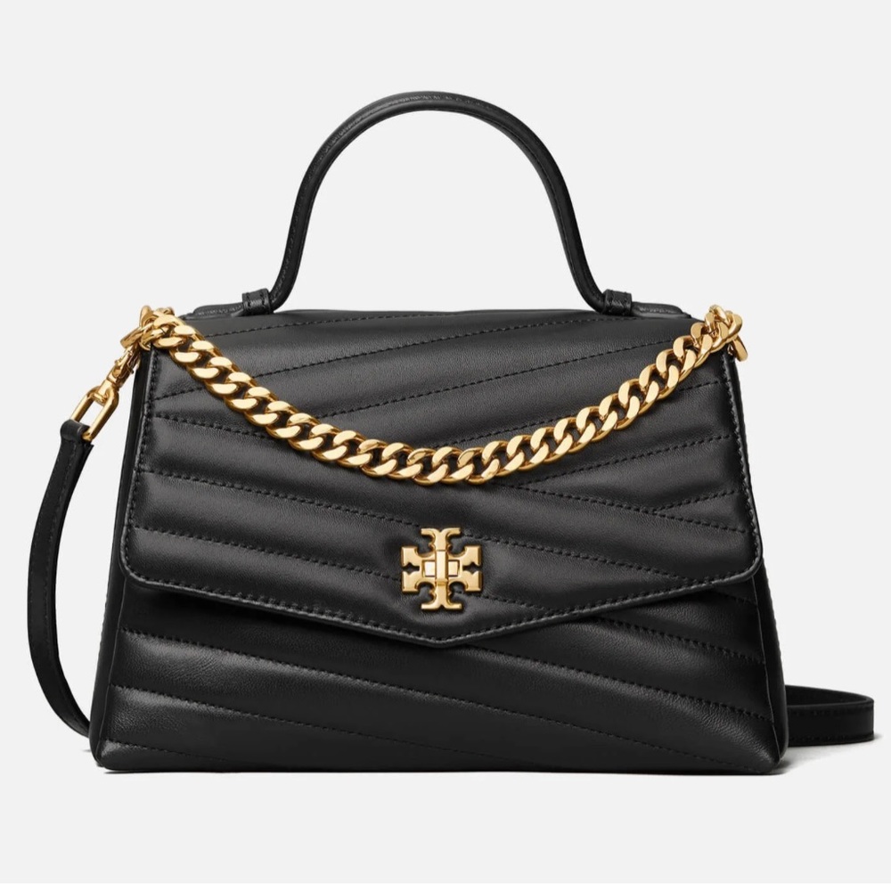 Tory Burch Kira Chevron Top-Handle Satchel - Black